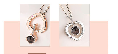 Real Heart I Love You Projection  Necklace
